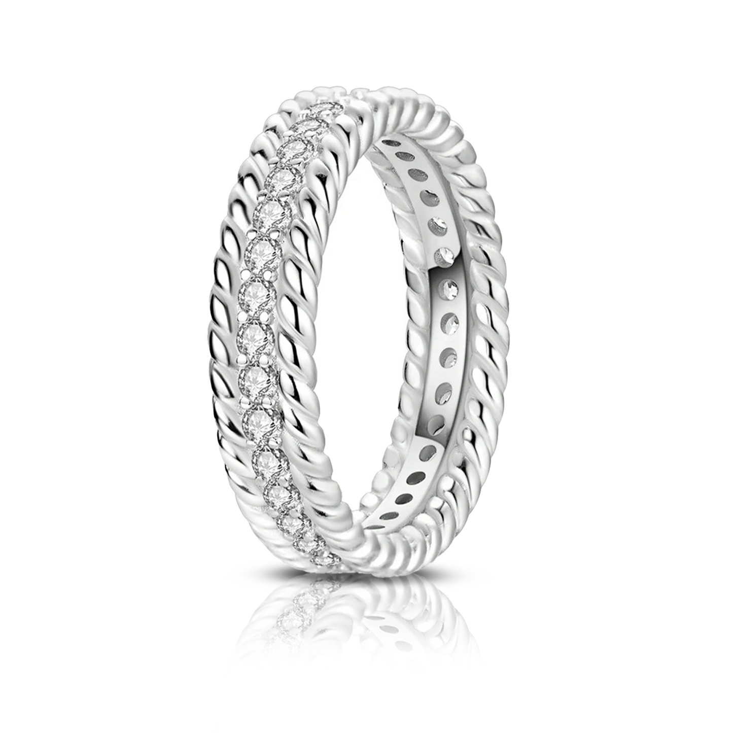 Anel de Prata Tresses Nacrées