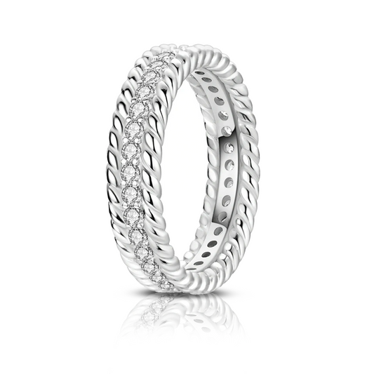 Anel de Prata Tresses Nacrées