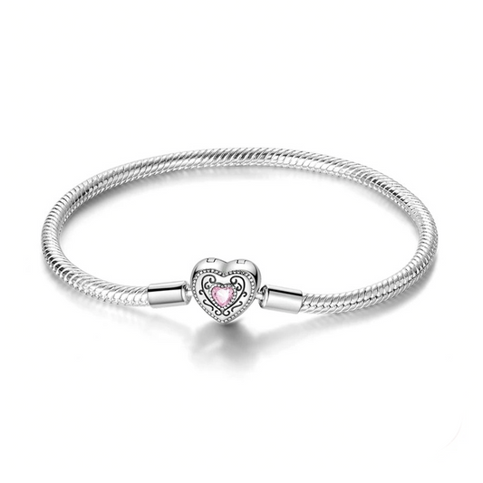 Pulseria de Prata Cœur Fleurie