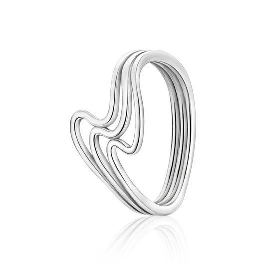 Anel de Prata Curviligne